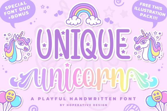 Unique Unicorn: A Playful Font Duo for Magical Designs